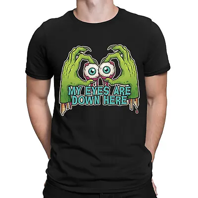 Buy My Eyes Are Down Here Skeleton Horror Podcast Scary Funny Mens T-Shirts Top #NED • 9.99£