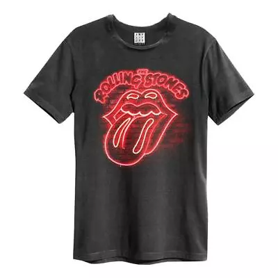 Buy Amplified Unisex Adult Neon Light The Rolling Stones T-Shirt GD1340 • 31.59£