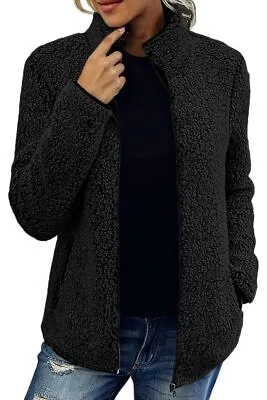 Buy Women's Fleece Coat Cardigan Hoodies Fluffy Fur Teddy Bear Winter Jacket Outwear • 18.82£