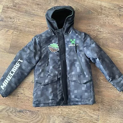 Buy Minecraft Padded Winter School Coat Puffer Jacket Hooded 9-10Yrs Primark • 32.99£
