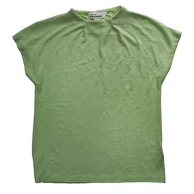 Buy Karen By Simonsen Top Tshirt Large Dayglo Lime Green Viscose With Elastane Basic • 16.99£