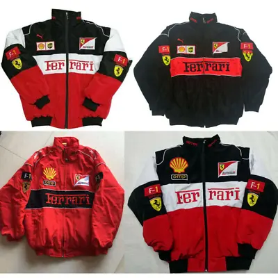 Buy 2023# FERRARI Black Embroidery EXCLUSIVE JACKET Suit F1 Team Racing M-XXL • 32.16£