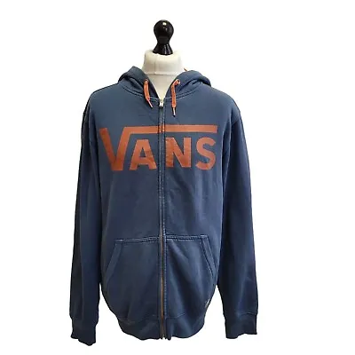 Buy Vans Sweatshirt Hoodie Long Sleeve Full Zip Blue Men's Uk M EU 50 ZZ606 • 24.99£