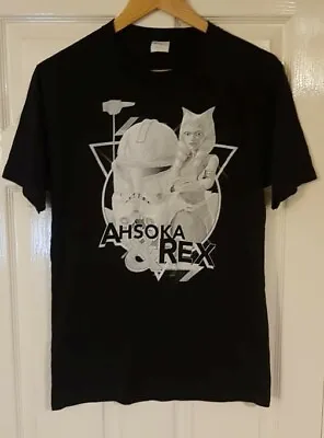 Buy Star Wars Ahsoka & Rex Short Sleeved 100% Cotton Black T-shirt Size S NEW • 4.99£