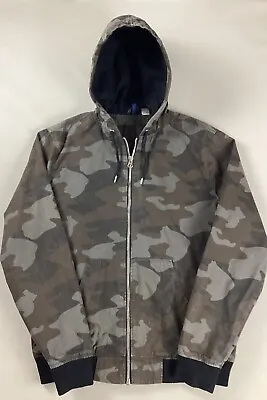 Buy Canvas Jacket Chore Coat Hooded Workwear Cotton Lining Size L • 24.99£