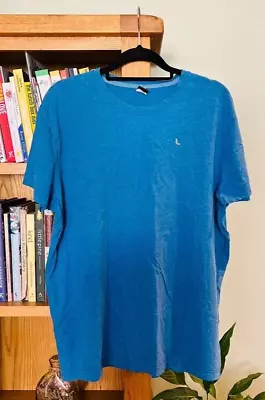 Buy LOLE Mid Blue Logo Oversized Gym Yoga Cotton Short Sleeve T Shirt UK XXL - VGC • 10.75£