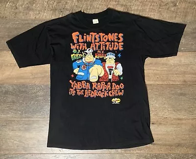Buy Flintstones Vintage T Shirt 1994 Yabba Rappa Doo Bedrock Crew Hanna Barbera - XL • 99.99£