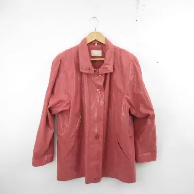 Buy Buretti Rainwear Jacket Coat Ladies Pink Croc Effect Full Zip Button Outdoor  • 27.50£