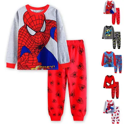 Buy Kids Boys Girls Spiderman T-Shirt Pants Outfit Set Pyjamas Sleepwear Nightwear • 5.31£