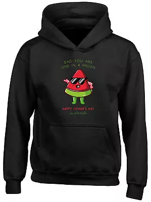 Buy Personalised Happy Father's Day Kids Hoodie Funny Dad Melon Boys Girls Gift Top • 13.99£