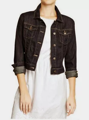 Buy BARGAIN CLEARANCE New Womens Ladies Cropped Denim Jean Jacket Coat Size 8-12 • 8.99£