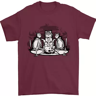 Buy Satanic Cats Black Magic Pentacle Mens T-Shirt 100% Cotton • 10.48£