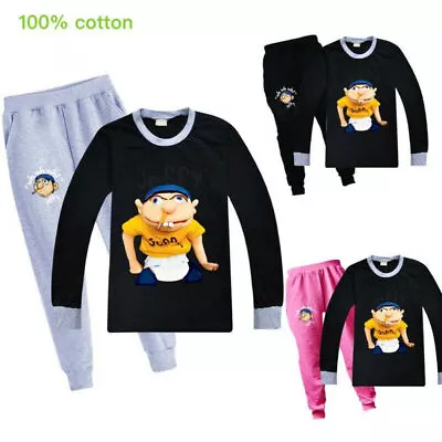 Buy Kids Game Jeffy Long Sleeve T Shirts Night Sleep PyjamasWear PJ Set 100% Cotton • 18.98£
