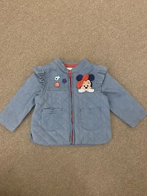 Buy Baby Girls Minnie Mouse Denim Quilted Disney Store Jacket 6-9 Months • 5.99£