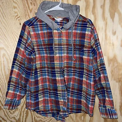 Buy Time And Tru|| Women's Hooded Button Down Plaid Flannel X-Large (16-18) • 9.44£