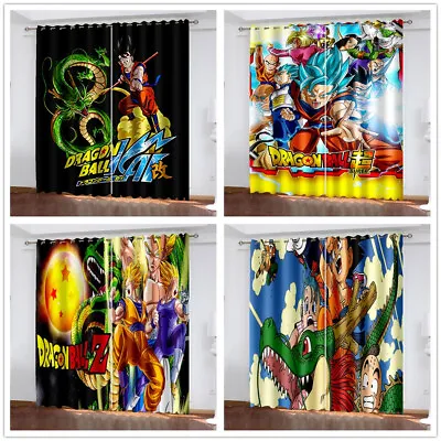 Buy Dragon Ball Window Curtains Bedroom 3D Pair Blackout Curtains Ring Top Eyelet • 52.44£