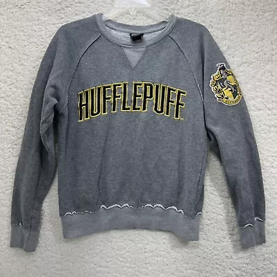 Buy Universal Studios Harry Potter Hufflepuff Gray Fleece Sweatshirt Size Small • 24.67£