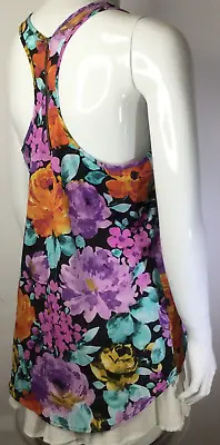 Buy Ambiance Apparel Bright Floral Racerback Hi-Lo Sleeveless Top Sz M • 15.43£