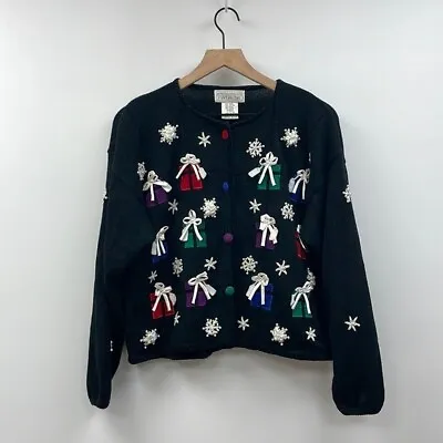 Buy Vintage Mandal Bay Ugly Tacky Christmas Present Cardigan Knit Sweater Large • 39.76£