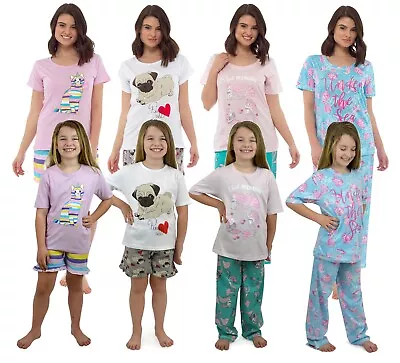 Buy Womens Girls Mini Me Matching Pyjamas Set Mermaid Pug Unicorn Mother Daughter  • 9.95£