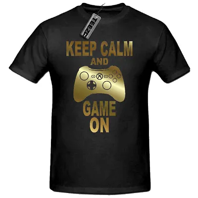 Buy Keep Calm & Game On T Shirt, Gold Slogan Children's T Shirt, Gaming T Shirt • 4.99£
