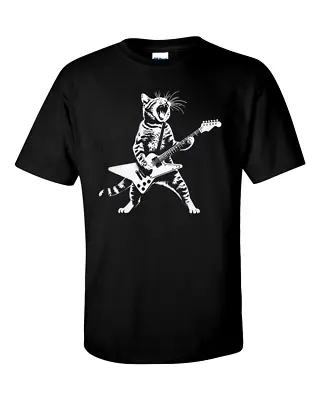 Buy Rock Band Cat Playing Electric Guitar 2 T-Shirt • 12.95£