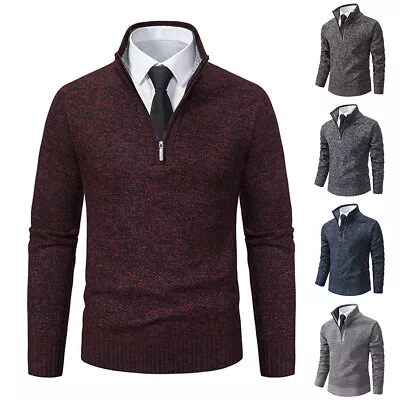 Buy Mens Fleece Jacket Zip Up Long Sleeve Thick Warm Winter Tops Sweater Jumper Coat • 12.59£