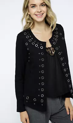 Buy Chic Trendy Black Long Sleeve Jacket W/Eyelets Bling, Vocal  Apparel S-XL • 37.79£