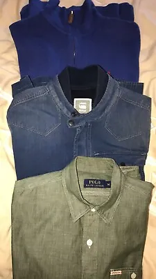 Buy 3 X Mens Branded Tops: POLO Ralph Lauren And G-Star -- Excellent Condition • 40£