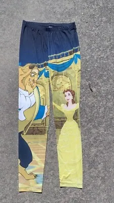 Buy Beauty And The Beast Disney Animated Leggings/Size Large/Spandex/Belle • 9.59£