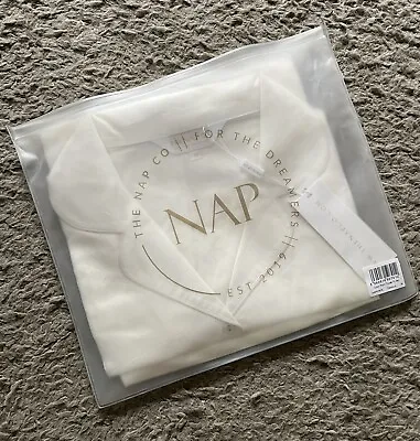 Buy The Nap Co Cotton Poplin Trousers Pyjamas Set Coconut White Size M 12-14 New • 49.99£