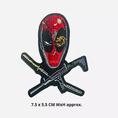 Buy Deadpool Mercenary Jolly Roger Marvel Embroidered Iron/Sew On Patch Jeans N-306 • 2.09£