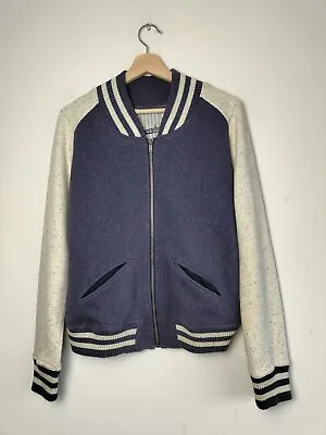 Buy Superdry College Baseball Style Blue Full Zip Varsity Jacket  - Women's Large • 29.95£