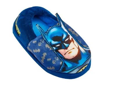 Buy Boys Batman Slippers Navy Blue Super Hero Soft Slip On Size 8 9 10 11 12 13 1 2 • 9.99£