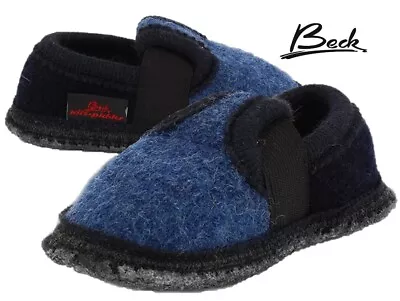 Buy Boys Moccasins Slippers Navy Beck Indoor Gaming Play Shoes Infants Size 8/25 • 8.98£
