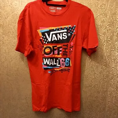 Buy Men’s Vans Off The Wall 66  T-Shirt, Red, Medium • 14.99£
