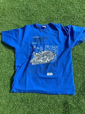 Buy Star Wars Haynes Manual Millennium Falcon T Shirt XXL Blue Collectors • 20£