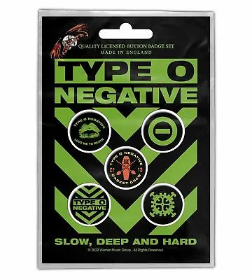 Buy Type O Negative Slow Deep And Hard Button Badge Set Official Metal Band Merch • 8.22£