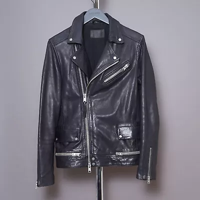 Buy ALL SAINTS KOBAN Leather Jacket SMALL Mens Black Celebrity Biker Clay Akira S • 239.99£