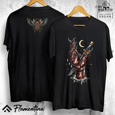 Buy Devils Hand Mens T-Shirt Winged Oni Demon Vintage Tattoo Design Top F000 • 13.99£