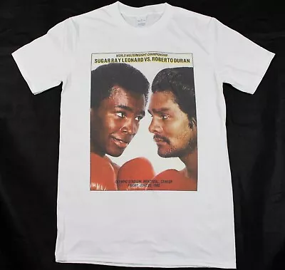 Buy Sugar Ray Leonard V Roberto Duran Hands Of Stone White T-shirt Sizes Small-3XL • 16.49£