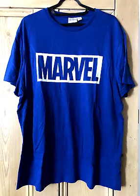 Buy Men's T-shirt Marvel Logo Avengers Size XL Blue White Print Official Primark • 9.99£