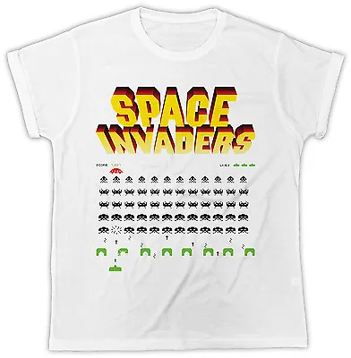 Buy Funny, Space Invaders , Mens Tshirt , Summer Short Sleeve T-shirt • 12.99£