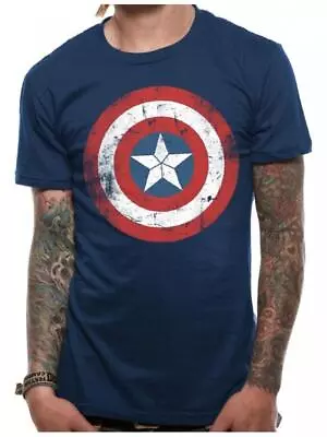 Buy Official Licensed - Marvel Civil War - Distressed Shield T Shirt - Avengers • 11.99£