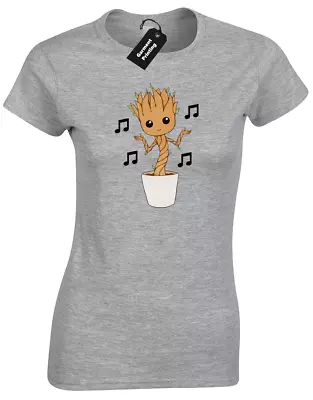 Buy Baby Groot Dance Ladies T-shirt Funny Avengers Cool Design Guardians (col) • 7.99£
