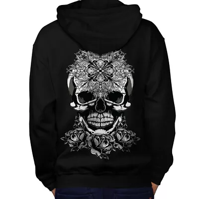 Buy Wellcoda Satan Skull Head Face Mens Hoodie, Death Design On The Jumpers Back • 25.99£