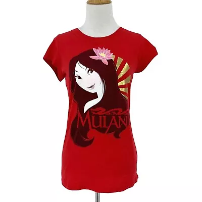 Buy Disney Mulan Shirt Youth Girls L Womens XS Red Short Sleeve Asian Princess Tee • 10.17£