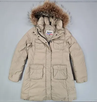 Buy Blauer Womens Jacket Beige Medium Full Zip Down Fill Hooded Parka • 23.99£