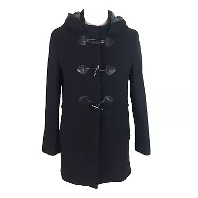 Buy Indi & Cold Ladies Duffle Coat Jacket Black Size Medium Wool Mix Toggle Hooded • 34.95£