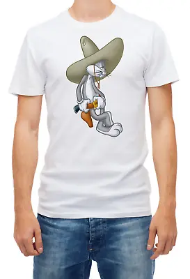 Buy Amigos Bugs Bunny Cartoon Character Short Sleeve White Men's T Shirt K798 • 9.69£